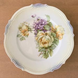 Antique 1914-1918 PK Silesia Floral Scalloped Edge Plate